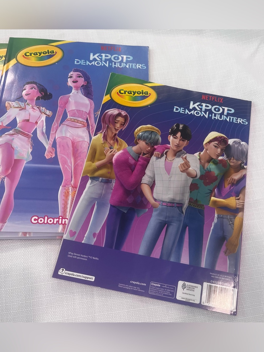 2 K Pop Demon Hunters Crayola Color Books brand NEW KPOP Rumi Derpy Saja Boys